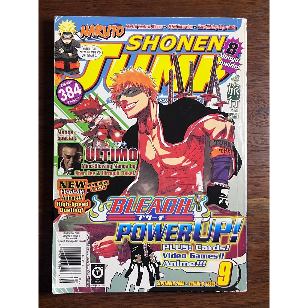 Shonen Jump Magazine September 2008 Vol 6 Issue 9 Bleach Naruto Ultimo Manga